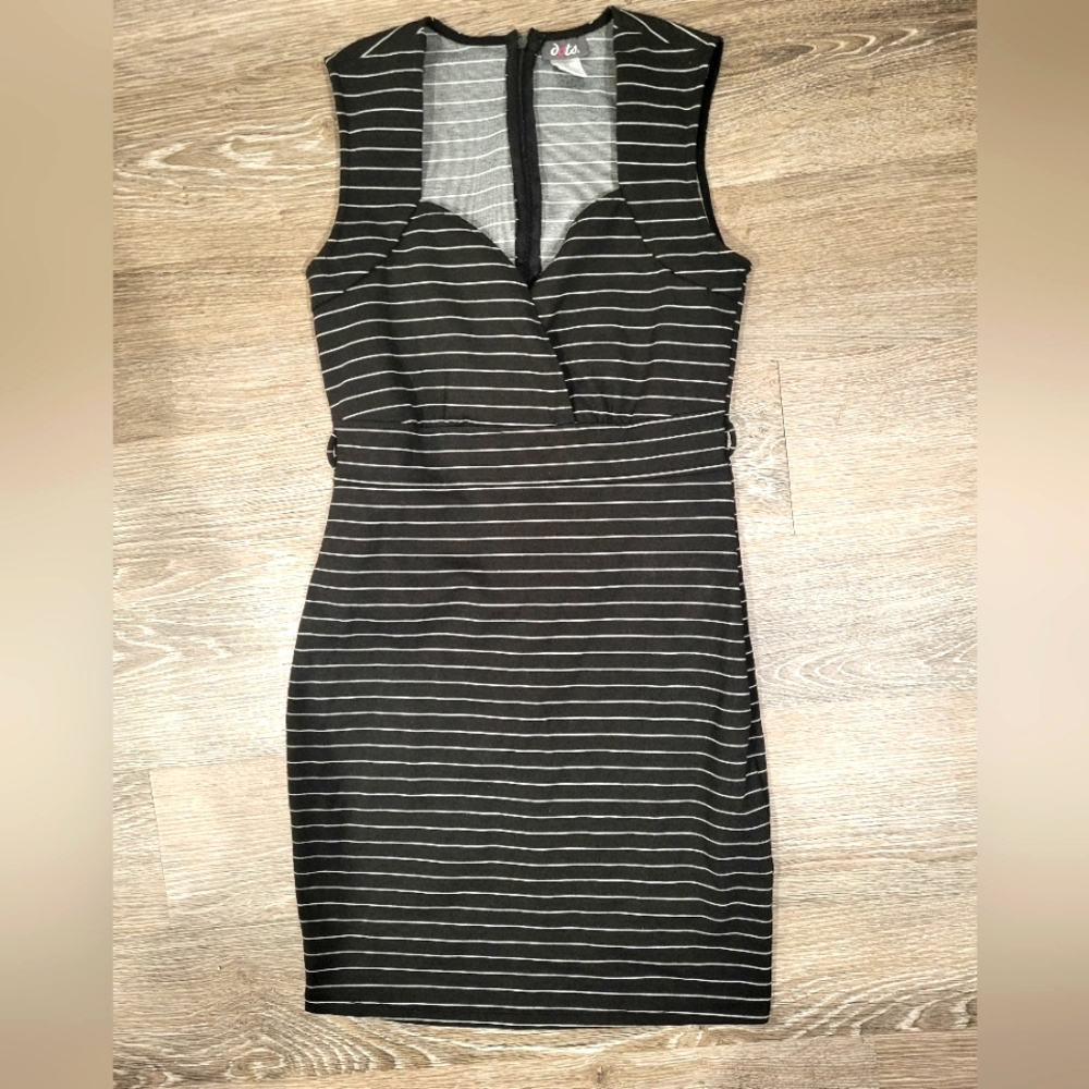 Dots pinstripe bodycon mini dress